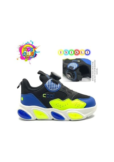 Cool Leon Akıllı Bağcıklı Işıklı Ortopedik Çocuk Spor Ayakkabı Siyah