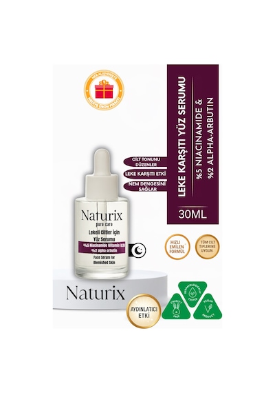 Leke Karşıtı Yüz Serumu %5 Niacinamide & %2 Alpha-arbutin Lekeli Ciltler İçin Etkili Bakım 30ml