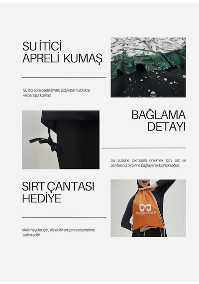 Mayovera Zürafa Paraşüt Tesettür Mayo Çok Renkli