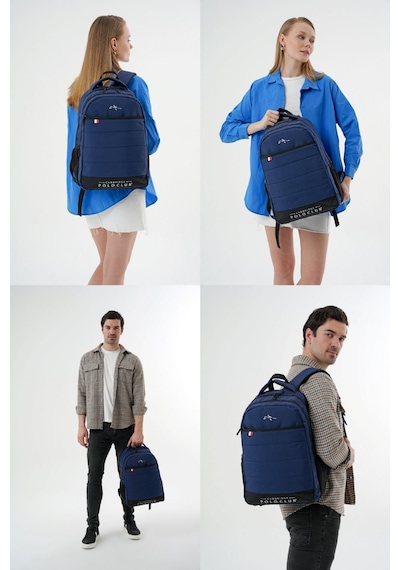 Cambridge Polo Club Minimalist Tasarım Lacivert Unisex Okul Günlük Seyahat Sırt Çantası - Plcan2166-004 Çok Renkli