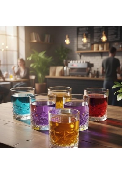 6 Lı Kahve Yanı Bardağı Seti 75 Ml Desenli Cam Mini Bardak, Espresso & Türk Kahvesi Su Bardağı, Şık Ve Dayanıklı Tasarım Açık Kırmızı