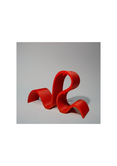Bii Flow Modern Kıvrımlı Dekoratif Kitap Tutucu Stand Ev Aksesuarları - Kırmızı 23x13 Cm