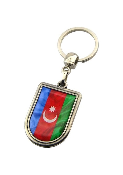 Azerbaycan Bayrak Arma Modeli Damla Anahtarlık