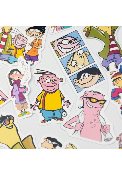 Ed, Edd Ve Eddy 20 Parça Sticker Paketi Yapışkanlı Kaliteli Su Geçirmez Etiket Seti Çok Renkli