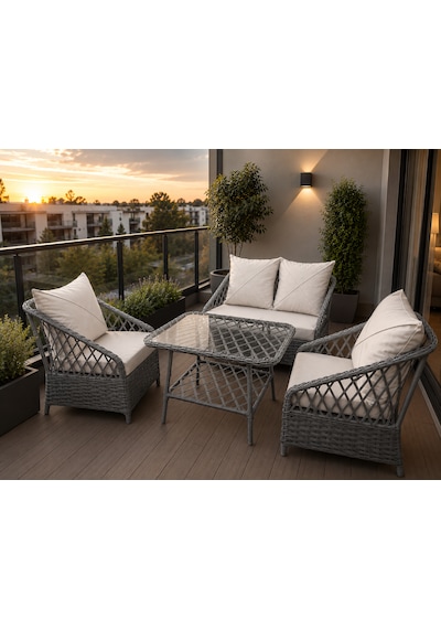 Omit Pazar Aura Gri Rattan Bahçe Balkon Oturma Takımı 2+1+1 Cam Sehpalı Balkon, Bahçe, Teras Ve Ofis Bekleme Alanı Omit Pazar Aura Gri Rattan Bahçe Balkon Oturma Takımı 2+1+1 Cam Sehpalı Balkon, Bahçe, Teras Ve Ofis Bekleme Alanı
