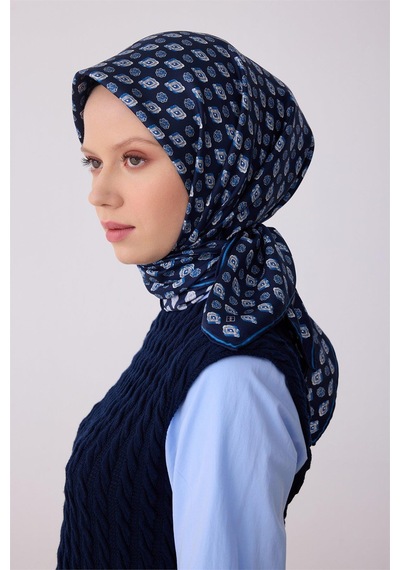 Belli İpek Eşarp - 4308-04 Lacivert Twill