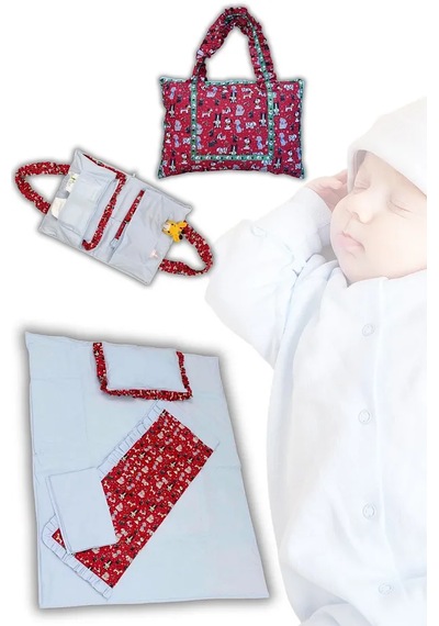 Anne Ve Bebek İçin Çok Amaçlı Seyahat Çantası Kırmızı