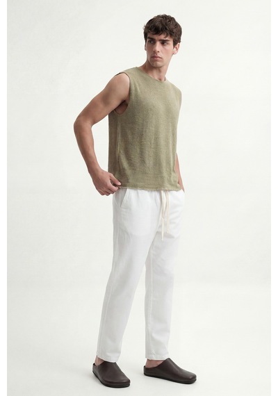 Antioch Relax Fit Dokulu Erkek Kolsuz T-shirt A26y9457 Haki