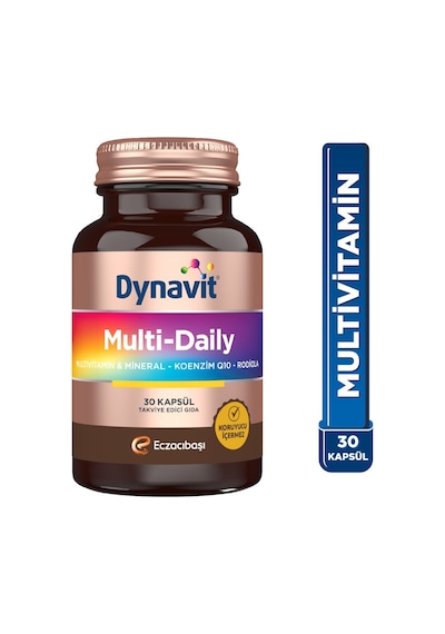 Dynavit Multidaily 30 Kapsül - Multivitamin&enerji - 13 Vitamin, 7 Mineral, Koenzim Q10, Rhodiola Ekstresi Multi-daily