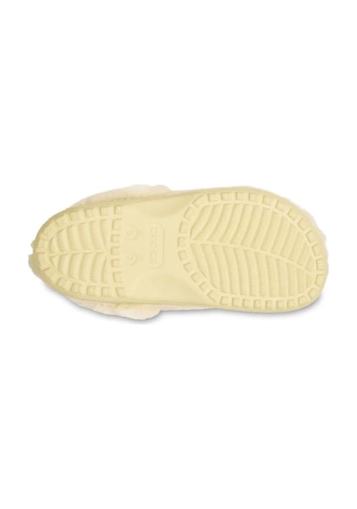 Crocs Classic Unfurgettable Clog Unisex Peluş Terlik 21116-108 Ekru
