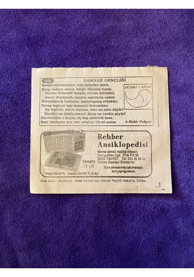 20 Mayıs 1990 Takvim Yaprağı - Nostalji Koleksiyonluk Takvim Yaprağı