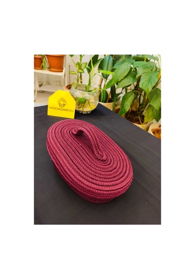 Hasır Jüt Sepet Oval Kapaklı Organizer Düzenleyici 30x20x10 Cm Erik Erik