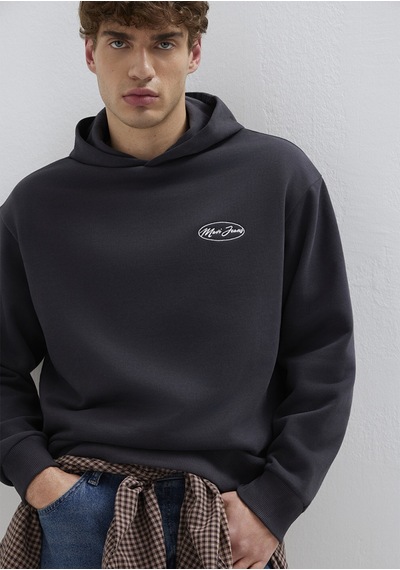 Mavi - Mavi Jeans Nakışlı Kapüşonlu Antrasit Sweatshirt 0s10545-70087 Antrasit