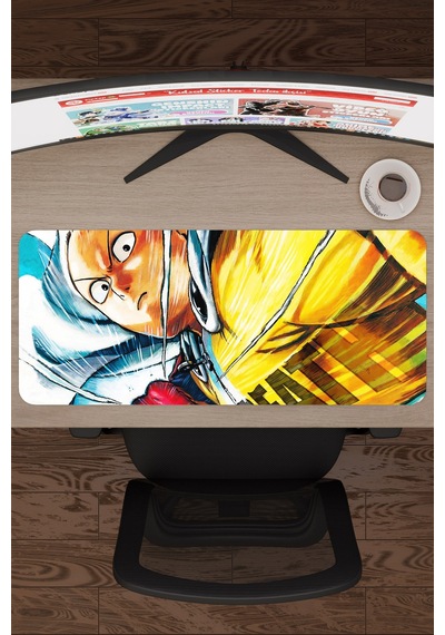 One Punch Man Kaymaz Dikişli Kauçuk Oyuncu Mousepad V2 - 70x30 Xl Gaming Mouse Pad Fare Altlığı