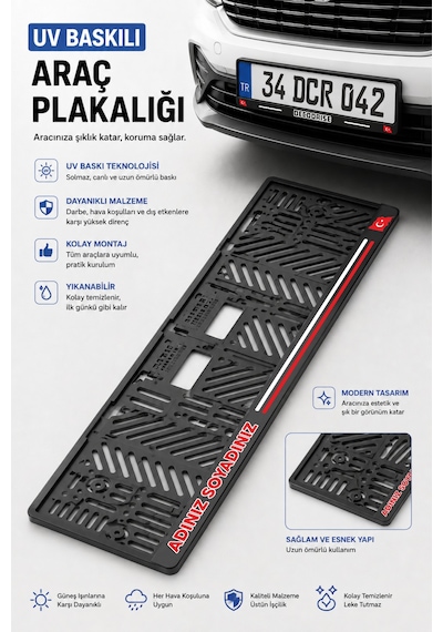 Kişiye Özel Baskılı Oto Plakalık 2 Adet