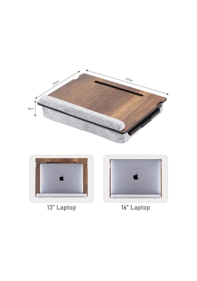 Eğim Ayarlanabilir Çekmeceli Mousepad Minderli Laptop Sehpası Ceviz