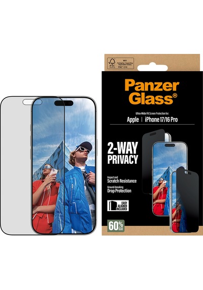 Panzerglass Apple Uyumlu iPhone 17 16 Pro Ultra wide Fit Çerçeve Aparatlı 2 Yönlü Gizli hayalet Ekranlı Koruyucu