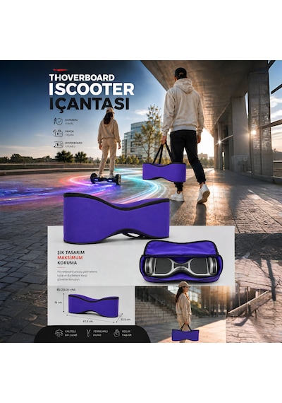 Orijinal Hoverboard Elektrikli Kaykay Taşıma Çantası Yüksek Kalite Çanta Kılıf 6.5 İnch Mor