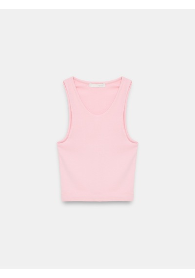 Dilvin 32941 Halter Yaka Crop Top-toz Pembe