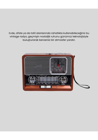 Lexroo Nostaljik Radyo Retro Tasarım Dekoratif Masaüstü Klasik Dü