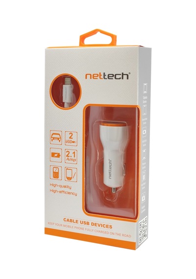 Nettech Nt-13 5w 2 Çıkışlı Lightning Kablo + Araç Şarj Aleti