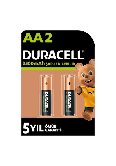 Duracell HR6/DX1500 2500 mAh AA Şarj Edilebilen Kalem Pil 2'li