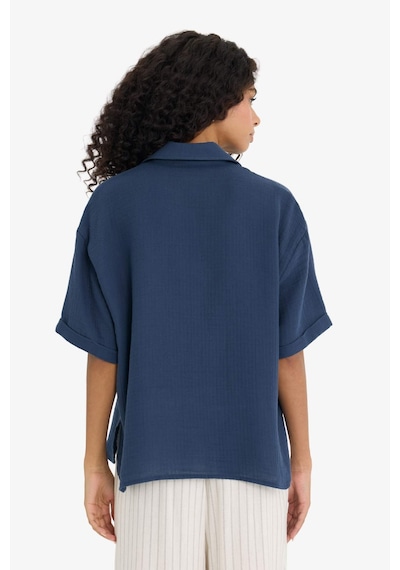 DeFacto Regular Fit Müslin Kısa Kollu Gömlek F0884AX25SMNV125