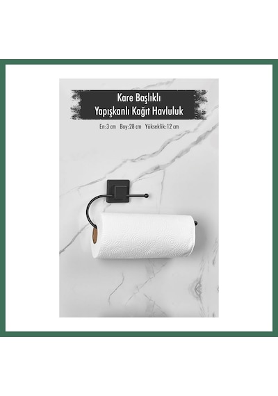 En-cag Yapışkanlı Kare Başlıklı Siyah Kağıt Havluluk Bss