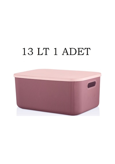 Bayev 1 Adet Storage 13 Lt Mor Çok Amaçlı Dolap Içi Düzenleyici Kapaklı Kutu, Dekoratif Saklama Kutusu