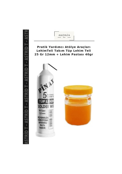 Pratik Yardımcı Atölye Araçları Lehimteli Takım Tüp Lehim Teli 25 Gr 12mm + Lehim Pastası 40gr