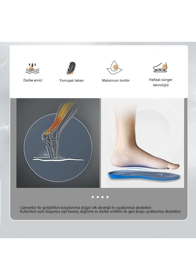 Blue Gel BG186 Yumuşak Memory Foam, Ortopedik Sneaker İç Tabanlık