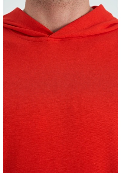 Tommy Life Fiesta Kanguru Cepli Yazı Nakışlı Kapüşonlu Erkek T-shirt - 88195 001