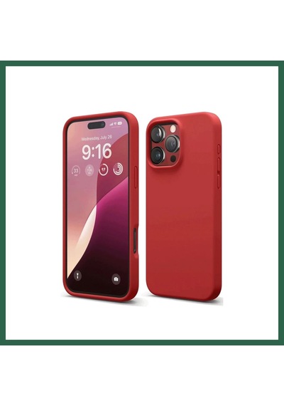 Bezos İphone 16 Pro Max Uyumlu Kılıf First Silikon - Kırmızı Bzs01