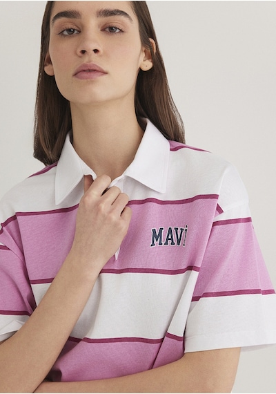 Mavi - Mavi Logo Baskılı Pembe Çizgili Polo Tişört, 1613005-89359 Pembe Mavi - Mavi Logo Baskılı Pembe Çizgili Polo Tişört, 1613005-89359 Pembe