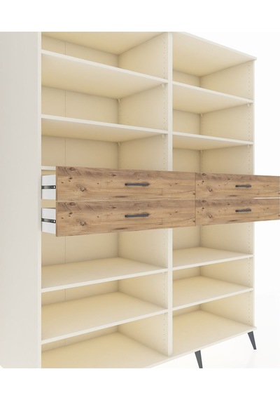Kronos Gardrop 10 Raflı 4 Çekmeceli 176x59x221 Aytaşı-aytaşı/çam Aytaşı/çam