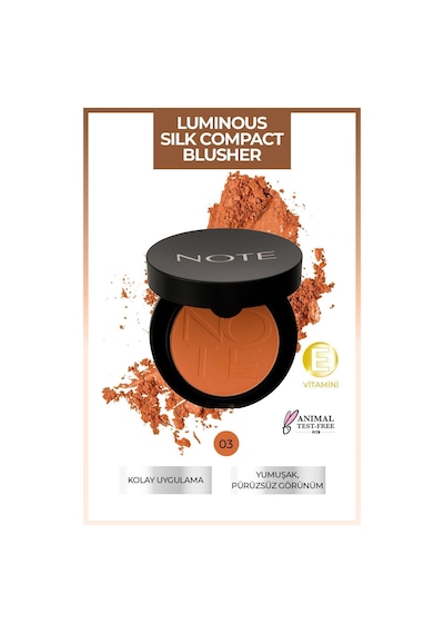 Note Cosmetique Luminous Silk Compact Blusher Toz Allık - 03 Coral
