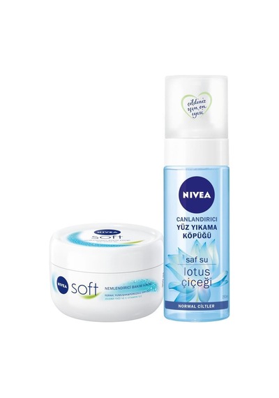 Nivea Soft 300 ML + Nivea Canlandırıcı Yüz Temizleme Köpüğü