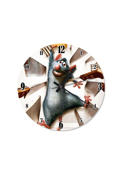 Aşçı Fare Ratatouille Çocuk Odası Duvar Saati (407732278) Çok Renkli