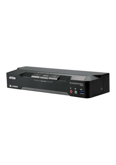 Aten Cm1942 2-port 4k Displayport Dual Display Mini-matrix Boundless Kvm Switch