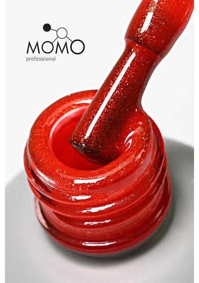 Momo Professional Kalıcı Oje S033 Altın Simli Alev Kırmızı 14 Ml