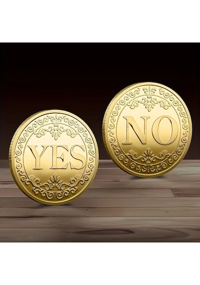 Altın Kaplama Yes-no Karar Madalyonu Evet Hayır Karar Madalyonu Çok renkli