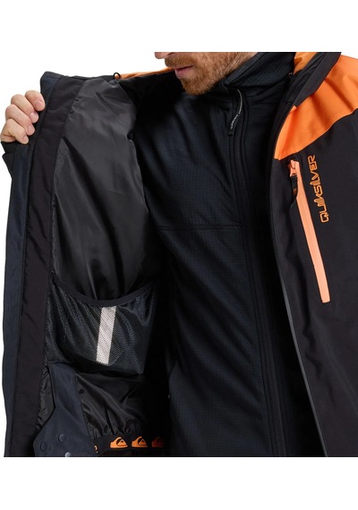 Quiksilver Quıksılver Tıtano Jk Erkek Almond - Solid Snowboard Ceketi Eqytj03513-cmd0 Siyah - Turuncu
