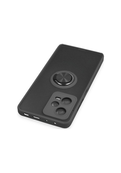 Xiaomi Redmi Note 12 5g Uyumlu Kılıf Montreal Yüzüklü Silikon Kapak - Siyah