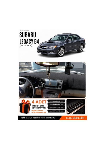 Subaru Legacy B4 2003-2009 Uyumlu Torpido Koruma, Torpido Örtüsü, Torpido Kılıfı - Siyah