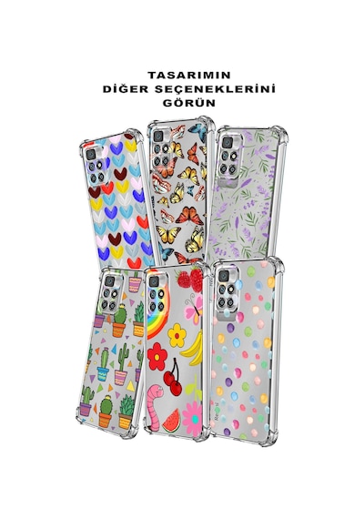 Prinrify Oppo A72 Uyumlu Water Color 6 Baskılı Şeffaf Köşe Korumalı Antişok Kılıf