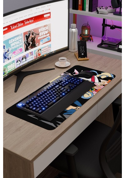 Gurren Lagann Kaymaz Dikişli Kauçuk Oyuncu Mousepad V4 - 70x30 Xl Gaming Mouse Pad Fare Altlığı