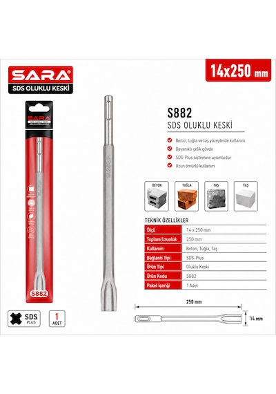Sara S882 Sds Plus Oluklu Keski 14 X 250 Mm