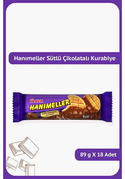 Hanımeller Sütlü Çikolatalı Kurabiye - 89 Gram - 18 Adet