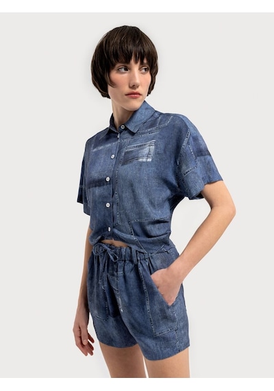 LOFT Regular Fit Kadın Gömlek K.kol Lf2036360 Q1.v1 Denim