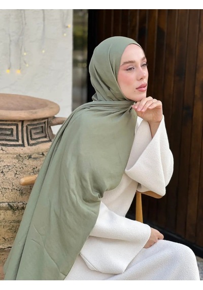 Deserto Fashion Modal Şal Düz Renk-3603 Çay Yeşili